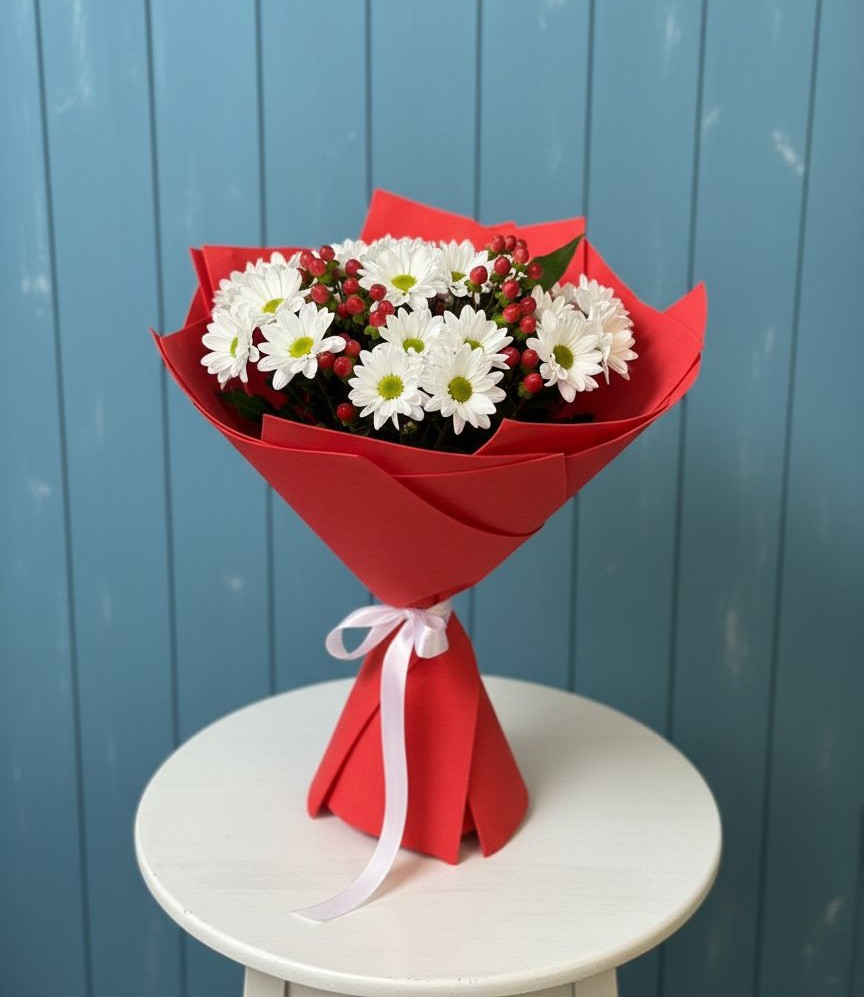 Букет цветов из: Хризантемы в Смышляевка