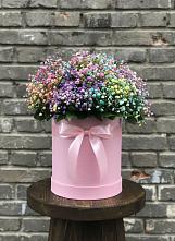 Цветочная композиция из Гипсофила и Розы в шляпной коробке #REPLACE_PRED# Смышляевка