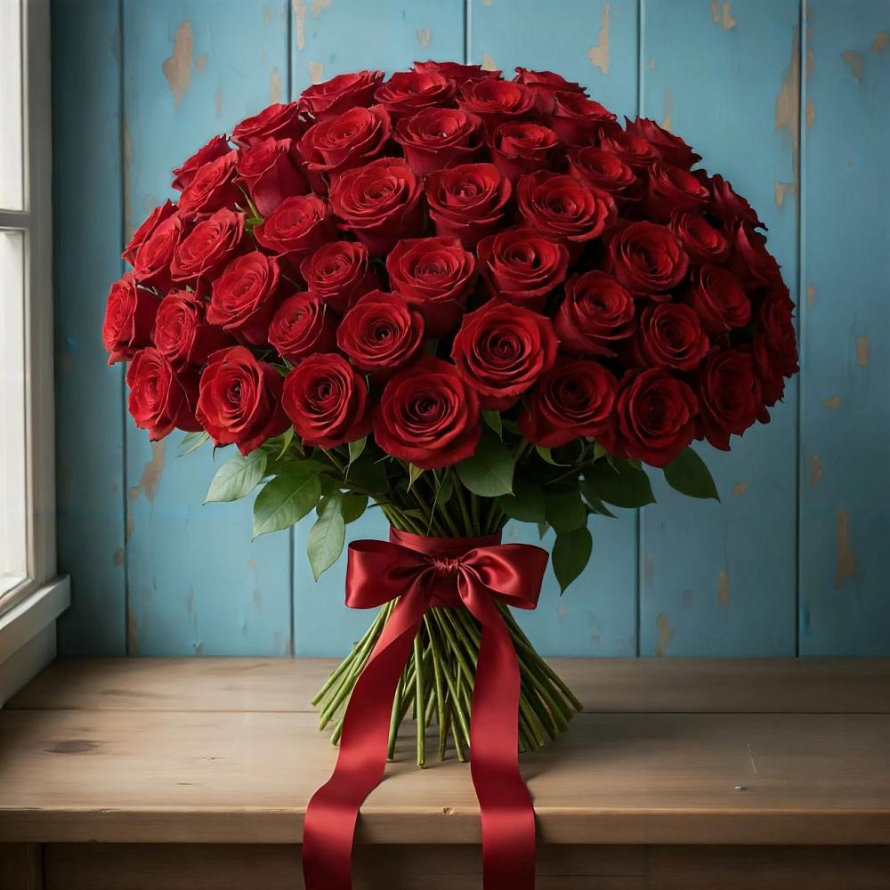 Букет Красные розы Блэк Меджик в Смышляевка