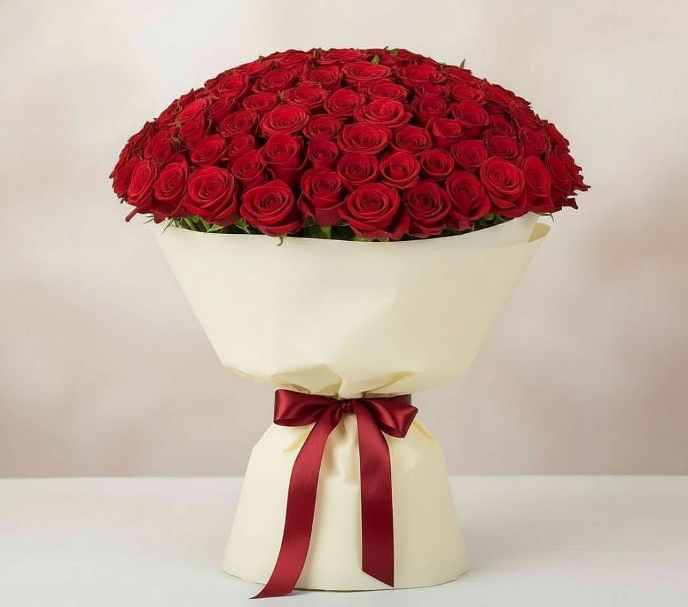 Букет 101 Красная роза Милано в Смышляевка