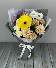Букет цветов из:  Розы, Герберы и Хризантемы в Смышляевка