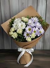 Букет цветов из:  Хризантемы и Розы в Смышляевка