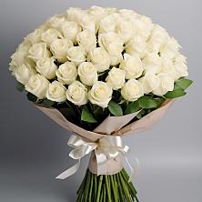 Букет 101 беля роза Белоснежка в Смышляевка