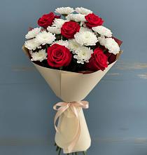 Букет цветов из:  Розы и Хризантемы в Смышляевка