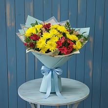 Букет цветов из:  Альстромерии и Хризантемы в Смышляевка