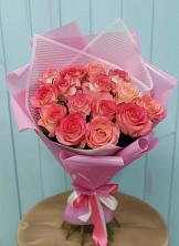 Букет 15 Розовых роз Равель в Смышляевка